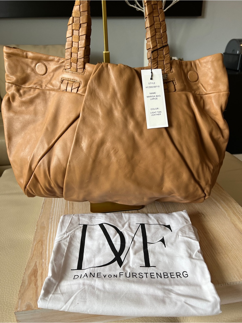 Diane Von Furstenberg Large Marisa Tote Light, Soft Tan Leather